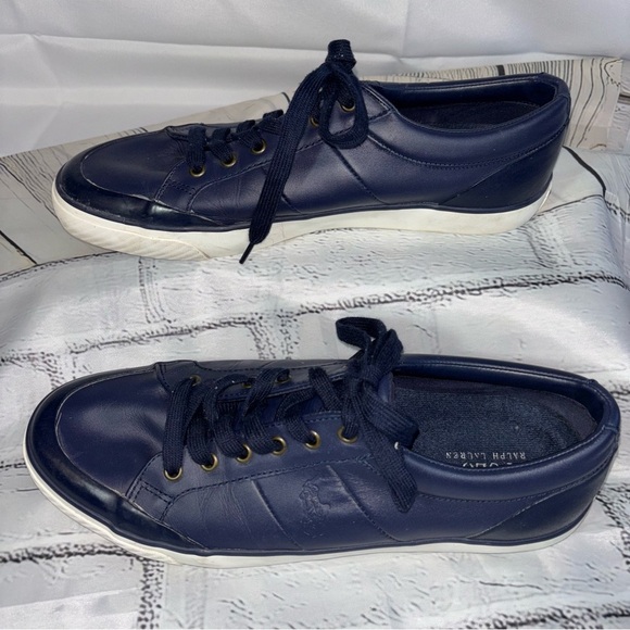POLO Ralph Lauren Men's Ian Leather Shoes  Sneakers Size 12D (Medium) - Picture 2 of 11